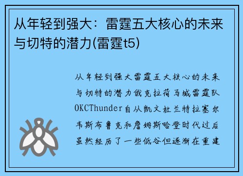 从年轻到强大：雷霆五大核心的未来与切特的潜力(雷霆t5)